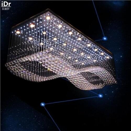 Modern Creative high-grade low-voltage engineering lamp crystal lamp LED Crystal Light rectangular Ceiling Lights L1200xW700mm