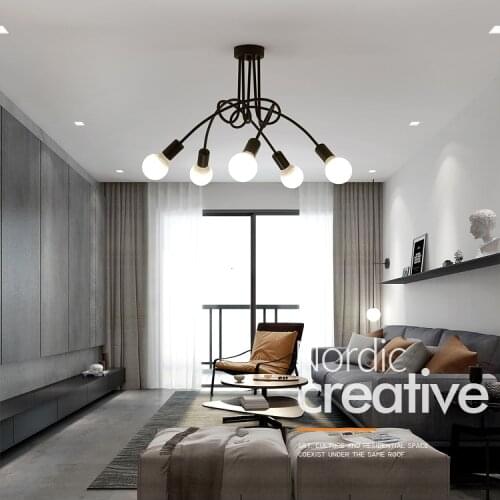 Vintage Industrial Loft Chandelier Ceiling Lamp Retro Antique Industrial Cottage With 5 Lights 110-240V Black Lighting Lamps Dec