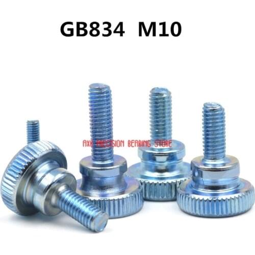 Vis 10pcs Gb834 M10 Carbon Steel Thumb Screw With Collar High Head With Knurling Manual Adjustment Screws Bolt M10*(20~50) Mm
