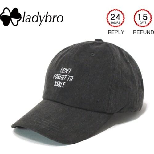 Ladybro Don'T Forget To Smile Baseball Cap Women Washed Hat Cap Men Dad Hat Street Cap Male Letter Bone Female Cotton Casquette
