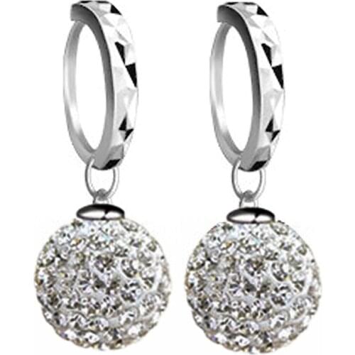 Classic Design Sliver Color Cushion Cut Big 5 Carat CZ Crystal Wedding Earrings for Women Boucle D'oreille Femme