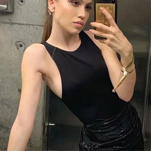 Body Tops Streetwear White Bodysuits Suit Clothes Catsuit Size O Neck 2021 Summer Sleeveless Sexy Bodysuit Women Off Shoulder