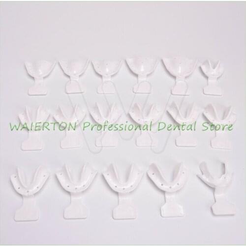 1 Set Dental Trays Ortho Impression Milk White For Repeated Use 17Pcs/Set
