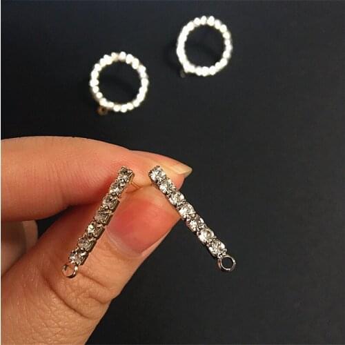 10pcs New Design hot-sales Copper Earrings Simple Hollow Round Statement Stud Earrings Women Material Diy Jewelry Accessories