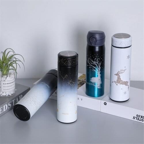 500ml Luminous Stainless Steel Thermos Water Bottle For Girls Travel Tea Coffee Mug Vacuum Flask Thermal Cup Keep Hot and Cold