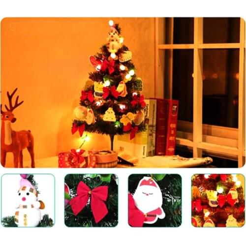 60CM Artificial Luminous Christmas Tree With Pendant Desktop Home Decoration New Year Shopping Malls Festival Decor EU Plug U3