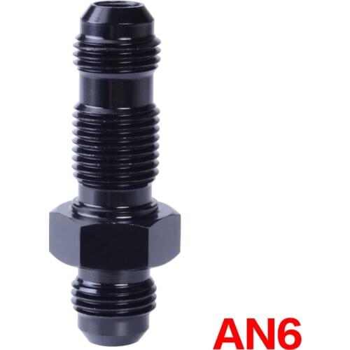 SPEEDWOW Aluminum Male Thread Hose Fitting 6 AN6 6-AN Stright Flare Bulkhead Fitting Apapters Black/Red/Blue