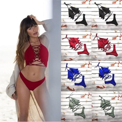 Meihuida Bikinis 2019 Mujer Swimwear Women Bandage Push up Padded Bikini Set Nathing Suit Women Swimwear Swimsuit Bathing Suit