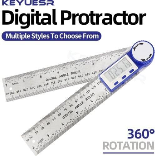 150mm Digital Protractor LCD Stainless Steel Electronic Angle Ruler 360 Degree Rotation Angle Woodworking Drawing Measuring Tool