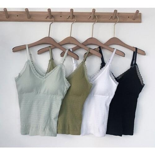 Long Seamless Bra Vest for Women Beauty Back Cross Underwear Bralette Tank Tops Underwear Chest Paded Lace Solid Color Bra