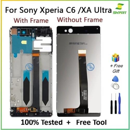 For Sony Xperia XA Ultra LCD Display Touch Screen Digitizer Assembly With Frame Replacement For Xperia C6 F3211 F3212 6.0" LCDs