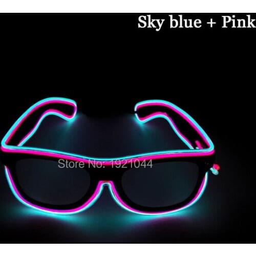 Two Colors Flashing EL Wire Led Glasses Neon Rope tube Lighting Colorful Glowing Novel Gift For Dance Festival Party Decoration