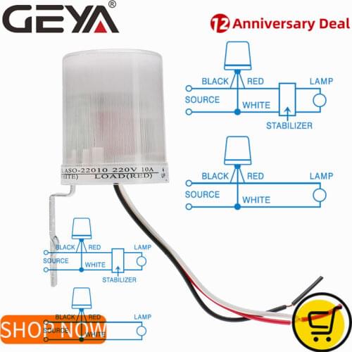 GEYA Photoelectric Light Control Switch 10A 16A 20A 30A 220V Light Sensor Photo Sensor Operated Auto Photocell