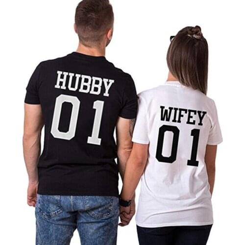 Hubby Wifey 01 Graphic T-Shirt Casual Style High Quality Cotton Tees Women/Men Funny Letter t-shirt Outfits Girl Shirt top