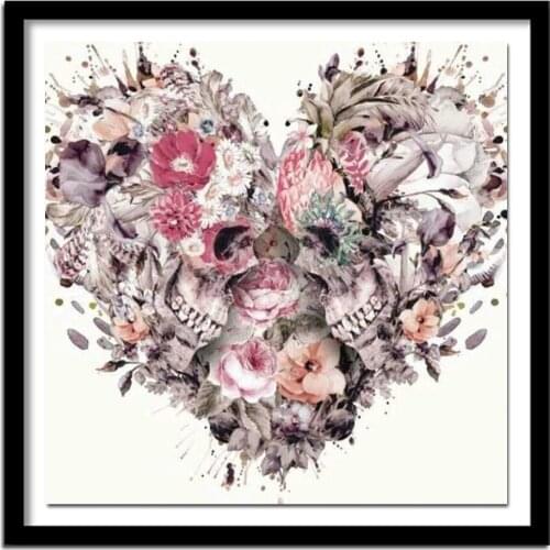 Rhinestone Painting Crystal Home Decor DIY Diamond Painting square round Skull flower Cross Stitch Pattern Diamond Embroidery