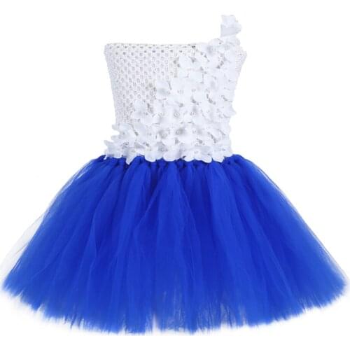 Hydrangea Flower Girls Tutu Dress Kids Festival Dance Performance Princess Dress Tulle Flower Girl Birthday Party Dresses 1-14Y
