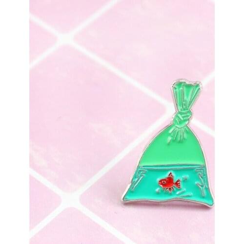 Creative carp bag shape personality Enamel Brooch T-shirt jeans backpack badge jewelry family children Festival gift