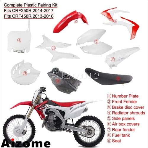 Motorcycle Dirt Bike Plastics Full Fairing Kits For Honda CRF250R CRF 250F 2014-17 CRF450R CRF 450R 2013-16 Enduro MX Motocross