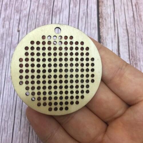 Set of 50 circle round wood diy craft wooden embellishments unfinished cross stitch diy jewelry