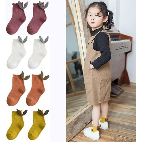 Baby Kids Girl Cute Angel Wing Breathable Cotton Princess Middle Tube Socks Sweat-absorbent 5 Toe Invisible Deodorant Toe Sock