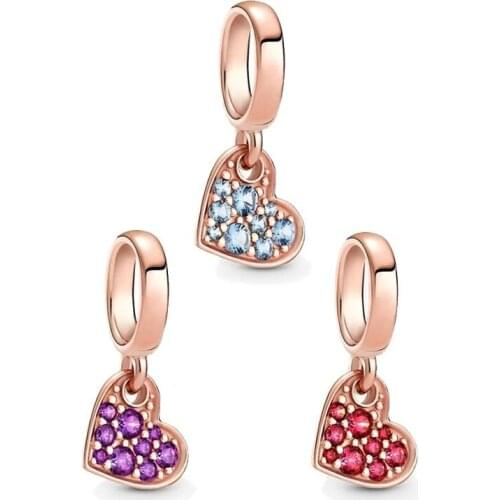 100% S925 Silver New Partial Love PAN Pendant Is Suitable For Original Pandora Bracelet And Necklace, Womens Diy Charm Jewelry