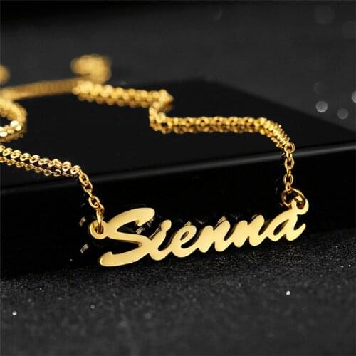 New Simple Fashion Gold Color Colier Personaliser Women Men Stainless Steel Collier Acier Inoxydable Custom Necklace Jewelry