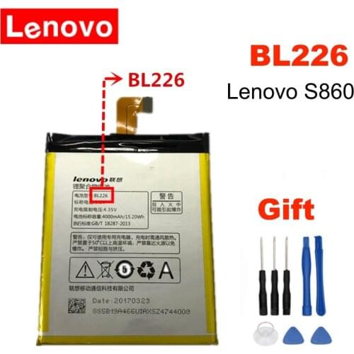 Lenovo Original Battery BL226 BL 226 4000mAh For Lenovo S860 S 860 built-in mobile phone battery + Free Tools