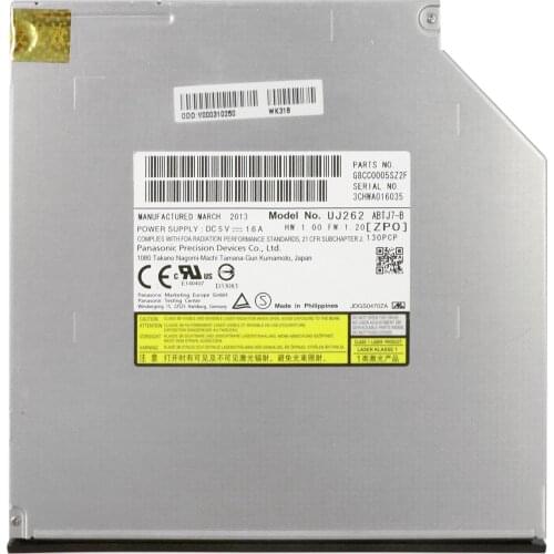 Panasonic UJ262 6X Blu-ray BD DVD CD RW Burner Player 9.5mm SATA Laptop