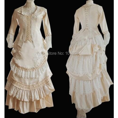 Tailored!Luxs Duchess Princess walking Dress Long Sleeve Civil War/Southern Belle Historical Reenactment Theatre dress HL-551