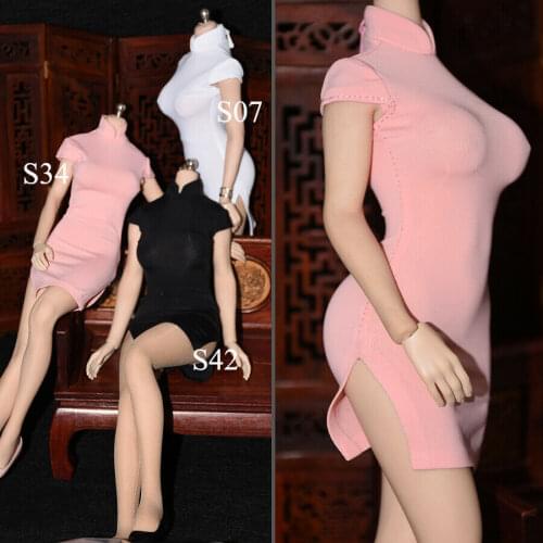 1/6 Scale Ice Silk Tight Cheongsam Model for 12" Female Body