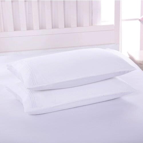 Pillow cover single pillow case white solid color cotton pillowcase explosions wholesale