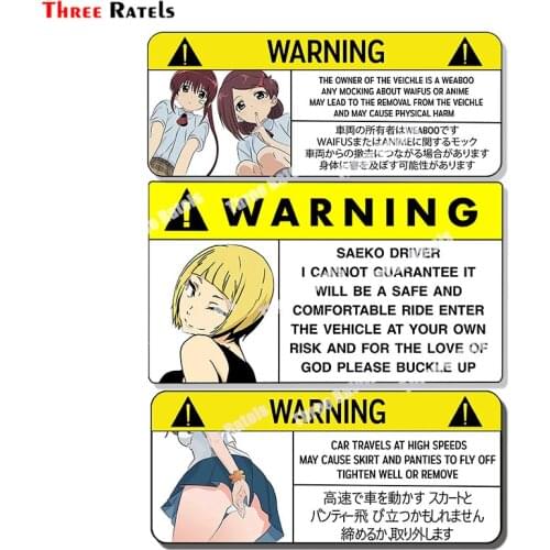 Three Ratels A974 Warning Signs Stickes For Car Styling Auto Decals Waterproof Protected Vinyl Material Sticker