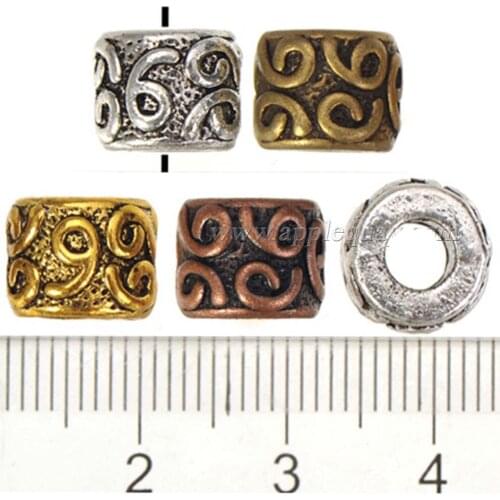 Slider beads charms bracelets diy round large hole silver circle 6 9 engraved metal accessories for crafts jewelry 10*8mm 20pcs