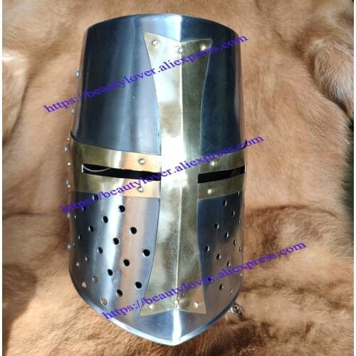 Medieval Crusader Knight Helmet Halloween party Nighclub bar stage show helmet catwalk show prop Hat cosplay mask