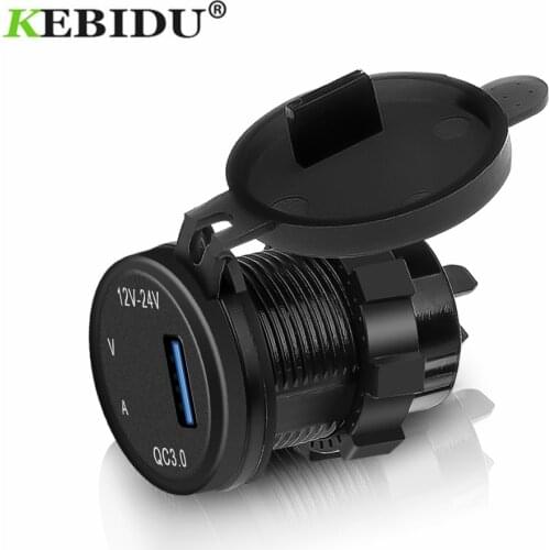 Kebidu Universal 5V/3A QC 3.0 USB Car Charging Cigarette Lighter Socket Adapter Car Charger Voltmeter Ammeter For Mobile Phone