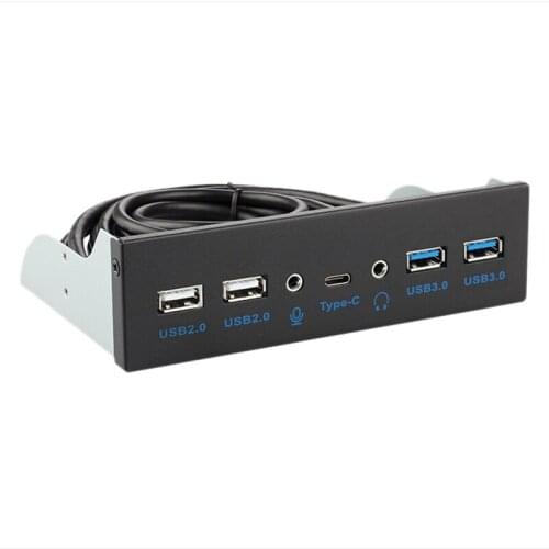 USB 3.0 Optical Drive Front Panel 5.25 Inch HUB 10Gbps Typec3.1 USB2.0 Aux 3.5Mm Computer Expansion Board For Desktop PC