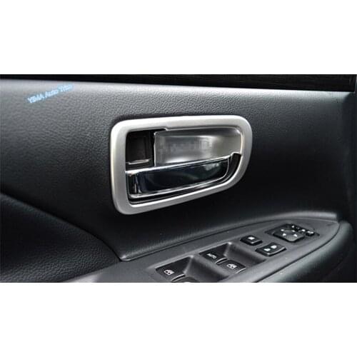 Lapetus Inner Car Door Handle Bowl Frame Cover Trim 4Pcs Fit For Mitsubishi Outlander 2014 - 2019 Black Brushed / Matte Interior