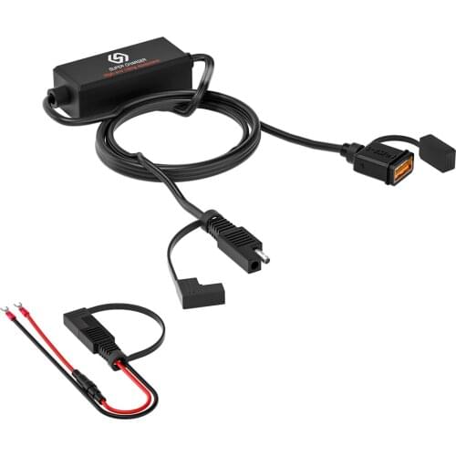 Waterproof Motorcycle 18W Single USB Fast Charger SAE To USB Charger 12-24V QC3.0 Quick Charge 3.0 Built-in Smart Chip
