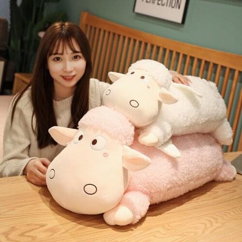 Zqswkl wings angel sheep doll soft pillow bed girls christmas birthday gift white pink children plush toys kawaii accessories