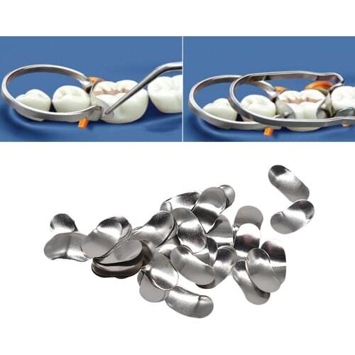 100 pcs Dental Sectional Contoured Matrices Matrix Bands Tofflemire stuck S/M/L dental lab dentistry