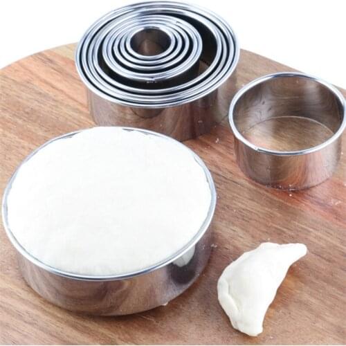 14Pcs/Set Stainless Steel Round Biscuit Cutter Cookie Moulds DIY Mousse Cake Dessert Patisserie Decorating Tools Baking Mold
