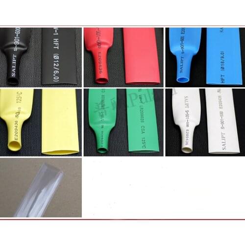 2:1 Φ14mm Heat Shrink Tubes Shrinkable Heatshrink Tubing Electrical Wire Sleeves Black/White/Red/Green/Blue/Transparent/Yellow
