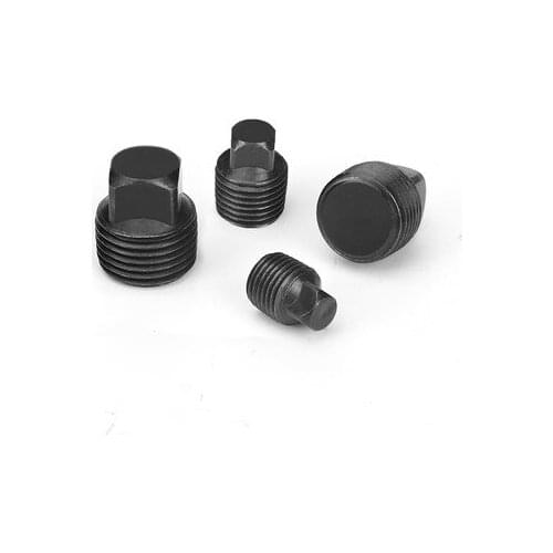 2pcs 1 1-1/4 1-1/2 2 four corners screws quartet bolt oil plug NPT plugging blocking head bolts carbon steel black