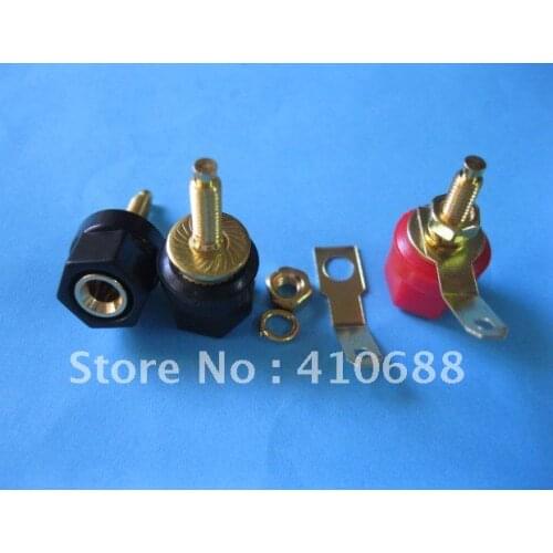 200 Pcs Per Lot Gold Plated Binding Post Banana Jack 2 Colors Red and Black Hot Sale High Quality