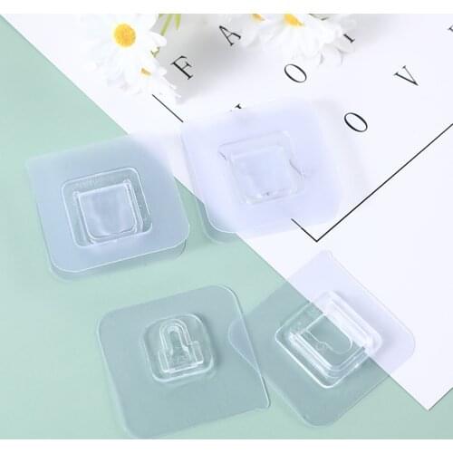 5/3/1pcs Bathroom Kitchen Multi-function Traceless Paste Waterproof Double Sided Adhesive Wall Hooks Buckle Glue Hook 6* 6cm