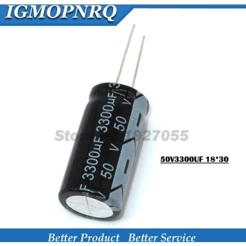 5PCS 50V3300UF 18*30mm 3300UF 50V 18*30 Electrolytic capacitor 50V3300UF NEW