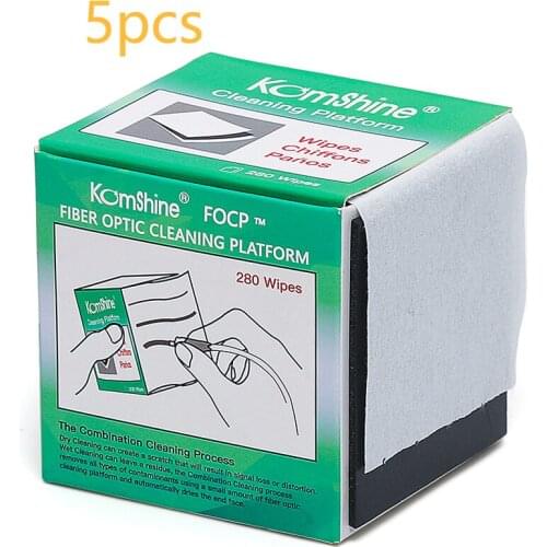 5pcs/lot Komshine Fiber Optic Cleaning wipes FOCP suit for FC/SC/ST 2.5mm 1.25mm LC Bare fiber Universal Connector