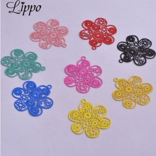 50pcs/lot AC2315 Spring Color breloque Cute dragonfly Charm Filigree Charms Pendant Connector Fermoirs Pour Fabrication Bijoux