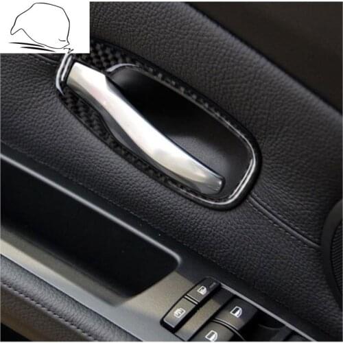 For BMW e60 5 series 2006-2010 accessories Carbon Fiber Car Interior Door Handle Cover Trim Door Bowl Stickers decoration