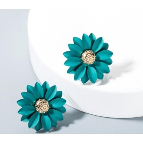 Free Shipping HER007 100 Pairs/lot 2.3 x 2.3 CM Alloy Floral Earrings Ear Nail Fashion Earrings Women Wearing Jewellery 4 color